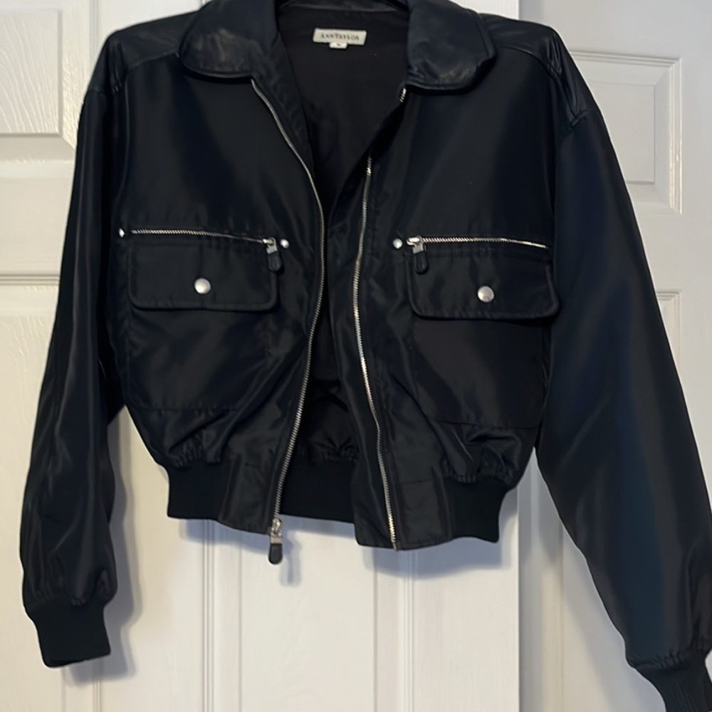 Vintage Ann Taylor jacket leather and Nylon